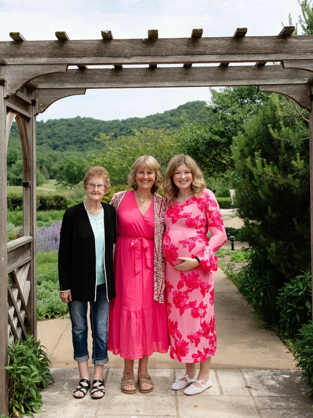 Bright Pink Floral Maternity Dress